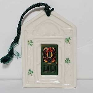 Belleek Christmas Ornament Dublin Doorways Ireland Green Shamrocks